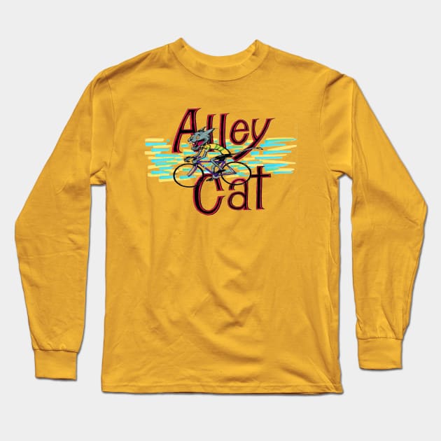 Alley Cat Long Sleeve T-Shirt by Gus the little guy